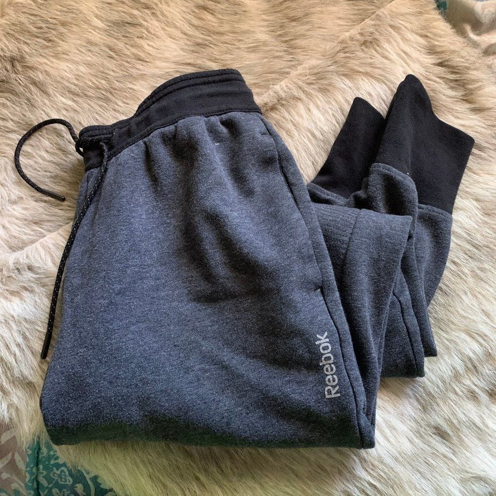 S Gray reebok joggers